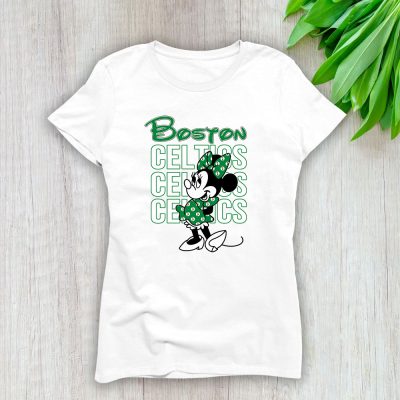 Minnie Mouse X Boston Celtics Team  Basketball Lady T-Shirt Women Tee TLT4336