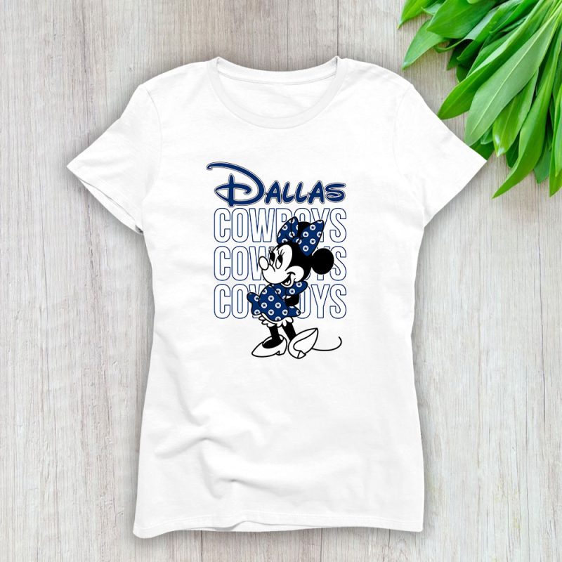 Minnie Mouse X Dallas Cowboys Team American Football Lady T-Shirt Women Tee TLT4347