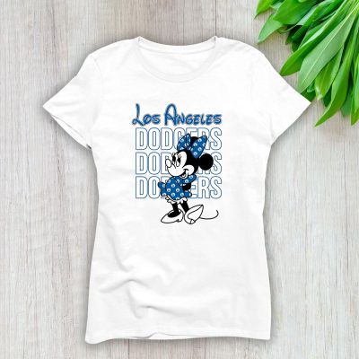 Minnie Mouse X Los Angeles Dodgers Team Baseball Fans Lady T-Shirt Women Tee TLT4329