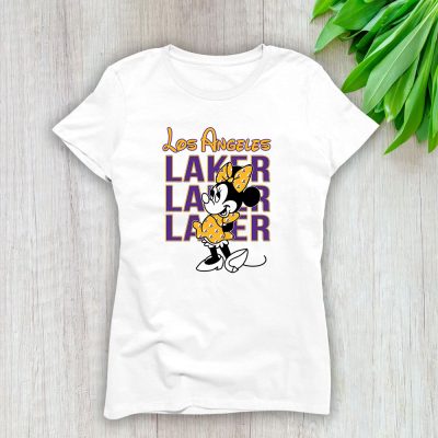 Minnie Mouse X Los Angeles Lakers Team  Basketball Lady T-Shirt Women Tee TLT4342