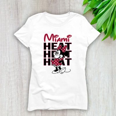 Minnie Mouse X Miami Heat Team  Basketball Lady T-Shirt Women Tee TLT4344