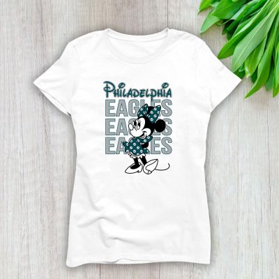 Minnie Mouse X Philadelphia Eagles Team American Football Lady T-Shirt Women Tee TLT4352