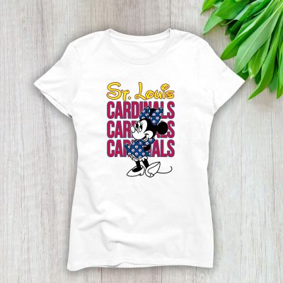 Minnie Mouse X St. Louis Cardinals Team Baseball Fans Lady T-Shirt Women Tee TLT4334