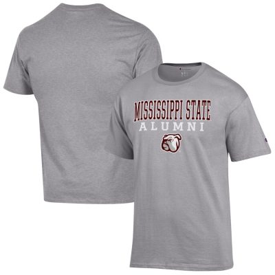 Mississippi State Bulldogs Champion Alumni Logo Stack T-Shirt - Gray
