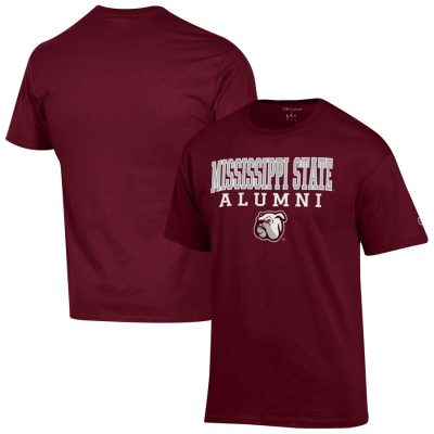 Mississippi State Bulldogs Champion Alumni Logo Stack T-Shirt - Maroon