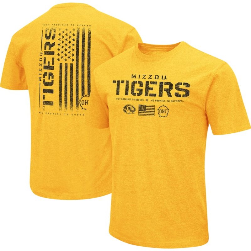 Missouri Tigers Colosseum OHT Military Appreciation Flag 2.0 T-Shirt - Gold