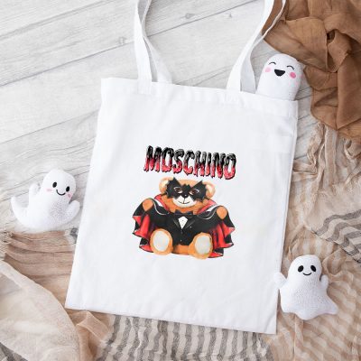 Moschino Bat Teddy Bear Cotton Canvas Tote Bag TTB1760