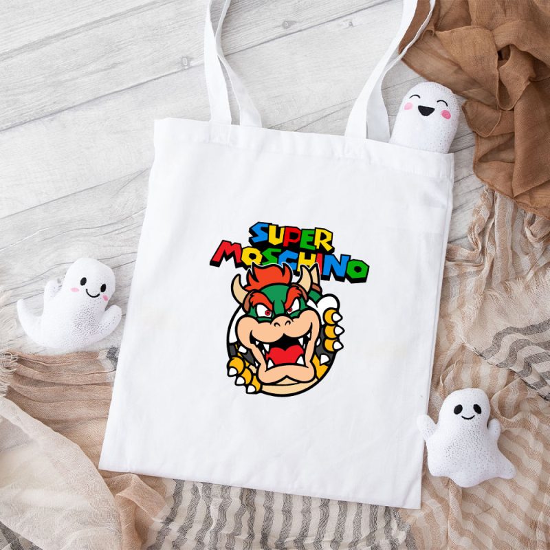 Moschino Bowser Mario Cotton Canvas Tote Bag TTB1781