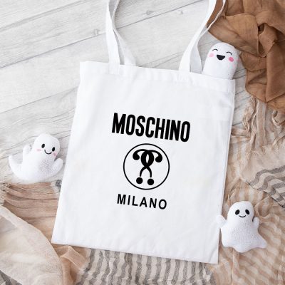 Moschino Double Question Mark Logo Cotton Canvas Tote Bag TTB1743