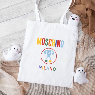 Moschino Double Question Mark Logo Cotton Canvas Tote Bag TTB1757