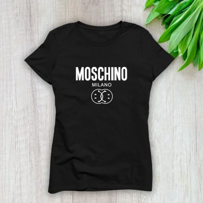 Moschino Double Smile Logo Lady T-Shirt Luxury Tee For Women LDS1746