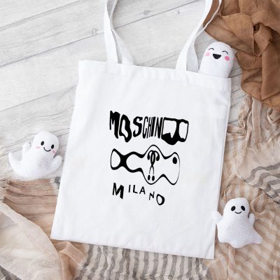 Moschino Milano Graffiti Cotton Canvas Tote Bag TTB1761