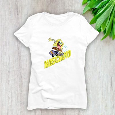 Moschino Skater Spongebob Squarepants Lady T-Shirt Luxury Tee For Women LDS1770
