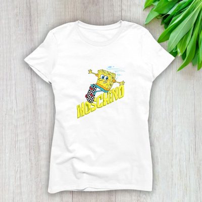 Moschino Skater Spongebob Squarepants Lady T-Shirt Luxury Tee For Women LDS1773