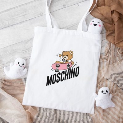 Moschino Skater Teddy Bear Cotton Canvas Tote Bag TTB1754