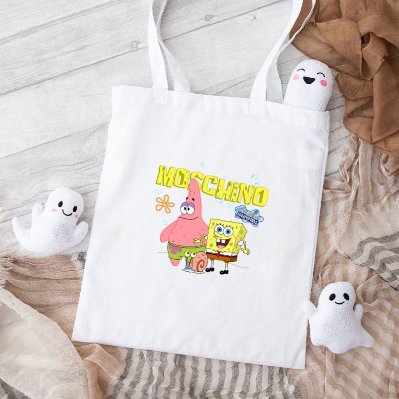 Moschino Spongebob Squarepants Cotton Canvas Tote Bag TTB1769