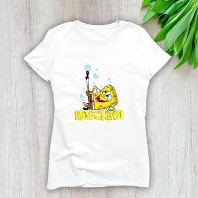 Moschino Spongebob Squarepants Lady T-Shirt Luxury Tee For Women LDS1774