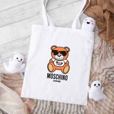 Moschino Swim Teddy Bear Cotton Canvas Tote Bag TTB1750