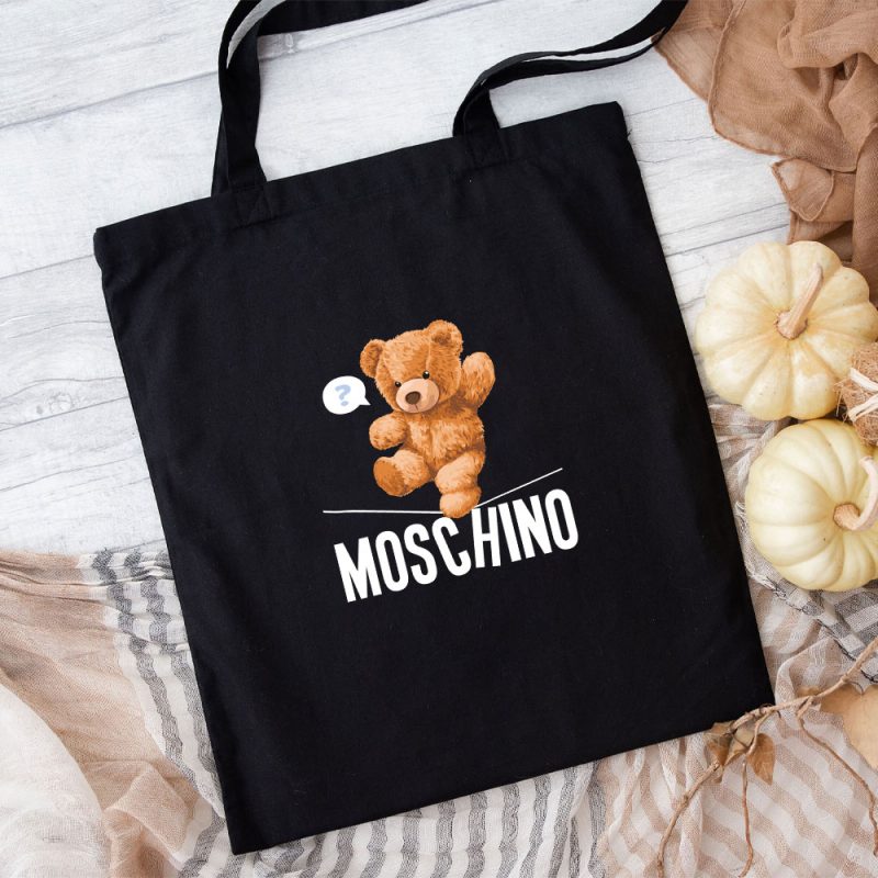 Moschino Teddy Bear Cotton Canvas Tote Bag TTB1780