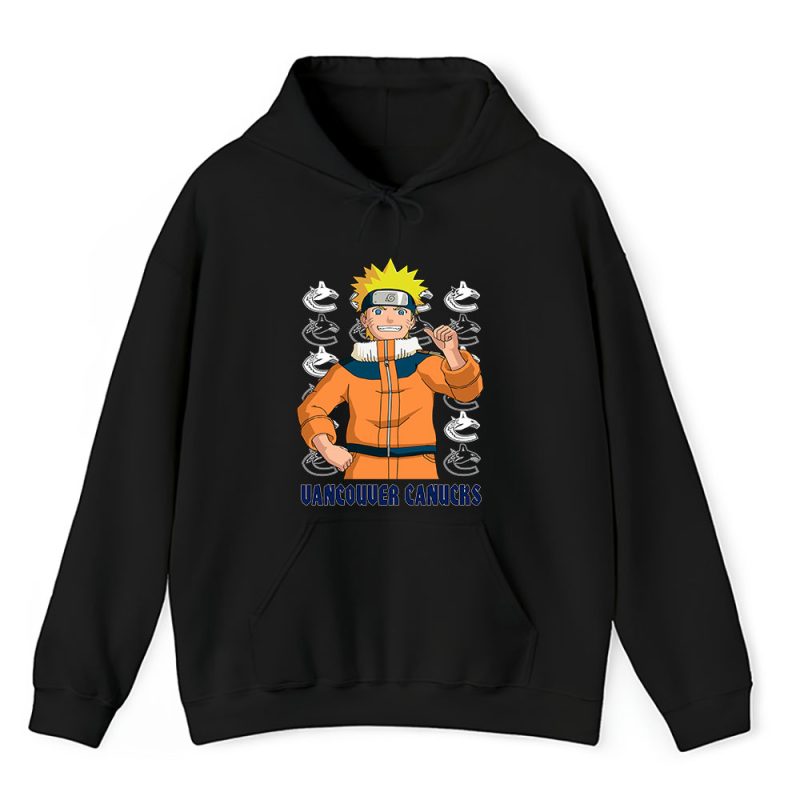 Naruto X Dragon Ball X Vancouver Canucks Team X NHL X Hockey Fan Unisex Pullover Hoodie TAH3982