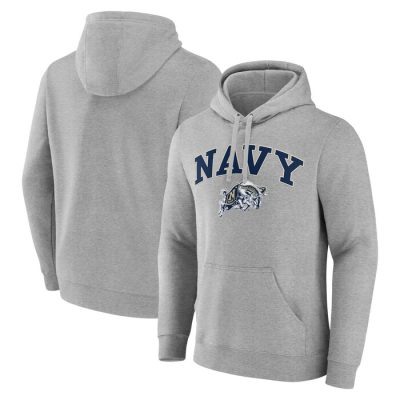 Navy Midshipmen Campus Pullover Hoodie - Gray