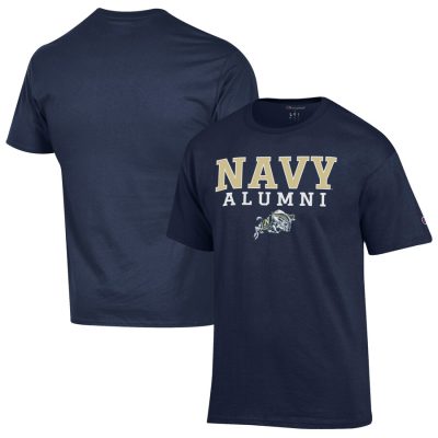 Navy Midshipmen Champion Alumni Logo Stack T-Shirt - Navy