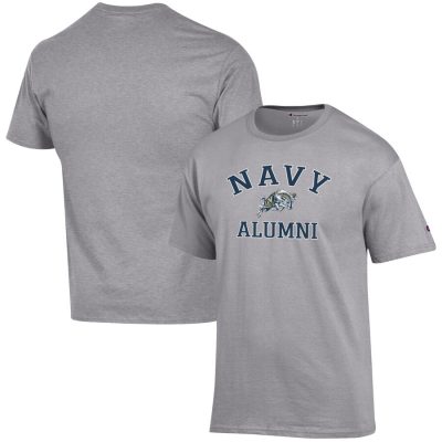 Navy Midshipmen Champion Alumni Logo T-Shirt - Gray