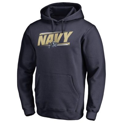 Navy Midshipmen Double Bar Pullover Hoodie - Navy