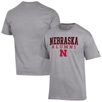Nebraska Huskers Champion Alumni Logo Stack T-Shirt - Gray