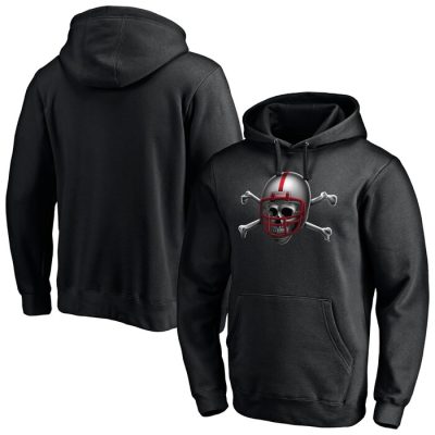 Nebraska Huskers Team Midnight Mascot Fitted Pullover Hoodie - Black