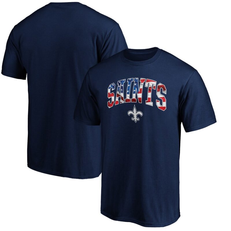 New Orleans Saints Banner Wave Logo T-Shirt - Navy