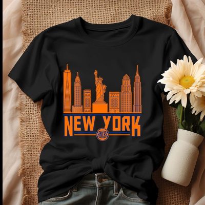 New York Knicks Skyline City Basketball Unisex T-Shirt Cotton Tee