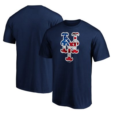 New York Mets Team Banner Wave T-Shirt - Navy