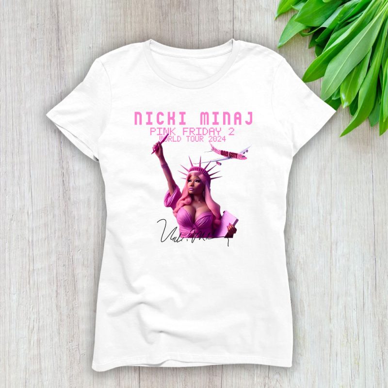 Nicki Minaj Iconic Pink Friday 2 World Tour Lady T-Shirt Women Tee For Fans TLT1908