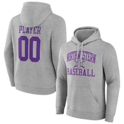 Northwestern Wildcats Baseball Pick-A-Player NIL Gameday Tradition Pullover Hoodie - Gray