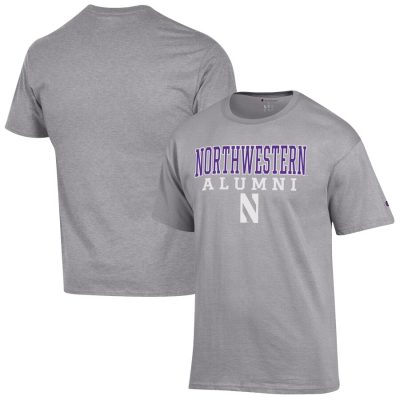 Northwestern Wildcats Champion Alumni Logo Stack T-Shirt - Gray