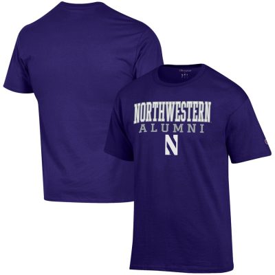 Northwestern Wildcats Champion Alumni Logo Stack T-Shirt - Purple