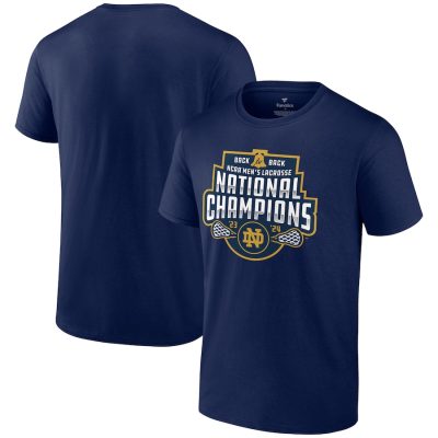 Notre Dame Fighting Irish Back-To-Back NCAA Men's Lacrosse National Champions T-Shirt - Navy
