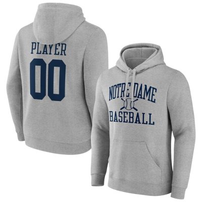 Notre Dame Fighting Irish Baseball Pick-A-Player NIL Gameday Tradition Pullover Hoodie - Gray