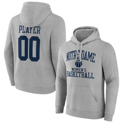 Notre Dame Fighting Irish Basketball Pick-A-Player NIL Gameday Tradition Pullover Hoodie - Gray