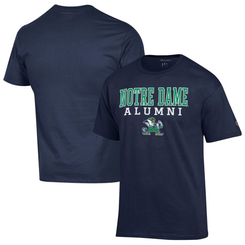 Notre Dame Fighting Irish Champion Alumni Logo Stack T-Shirt - Navy