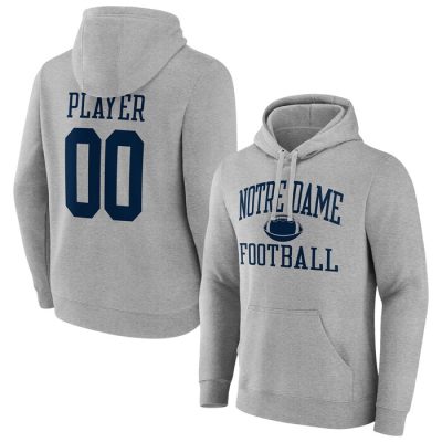 Notre Dame Fighting Irish Football Pick-A-Player NIL Gameday Tradition Pullover Hoodie - Gray