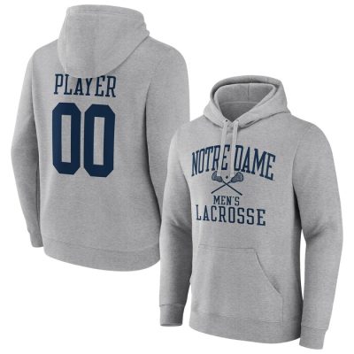 Notre Dame Fighting Irish Lacrosse Pick-A-Player NIL Gameday Tradition Pullover Hoodie- Gray