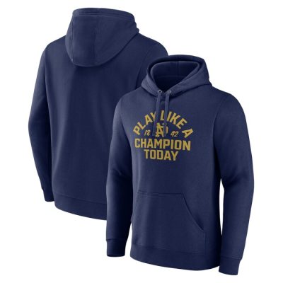 Notre Dame Fighting Irish Play Like a Champion Today Arched Pullover Hoodie - Navy