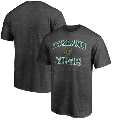 Oakland Athletics Heart and Soul Unisex T-Shirt - Charcoal