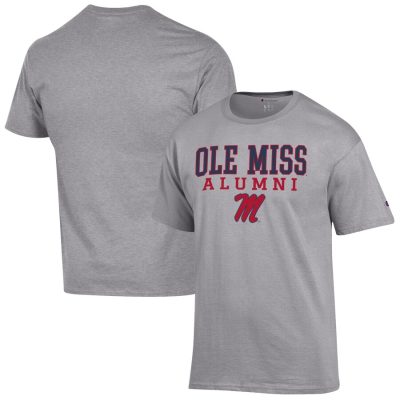 Ole Miss Rebels Champion Alumni Logo Stack T-Shirt - Gray