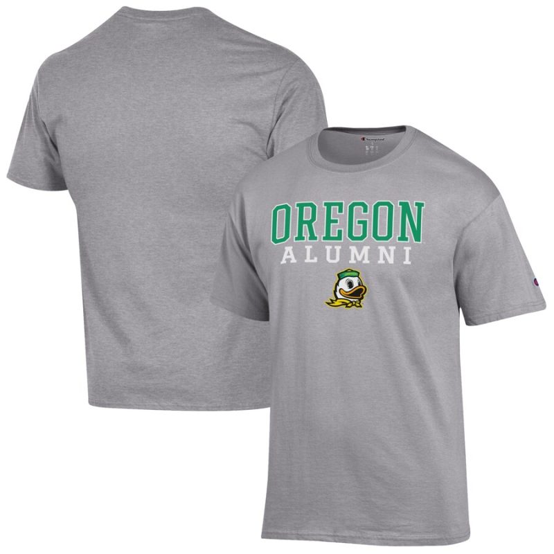 Oregon Ducks Champion Alumni Logo Stack T-Shirt - Gray