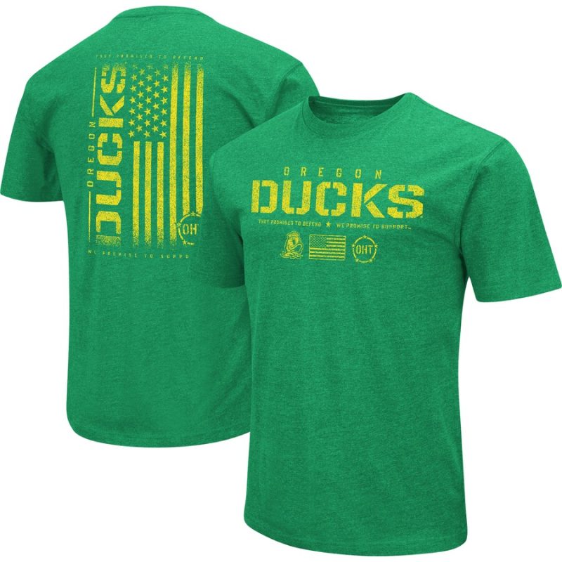 Oregon Ducks Colosseum OHT Military Appreciation Flag 2.0 T-Shirt - Green