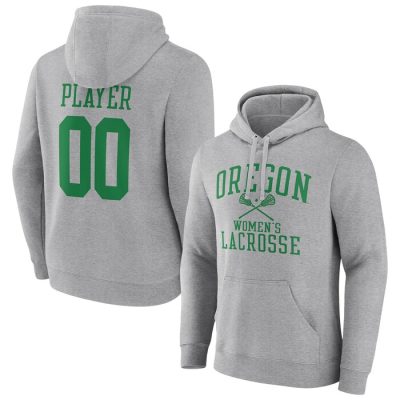 Oregon Ducks Lacrosse Pick-A-Player NIL Gameday Tradition Pullover Hoodie- Gray