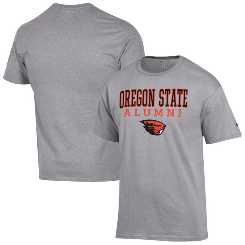 Oregon State Beavers Champion Alumni Logo Stack T-Shirt - Gray